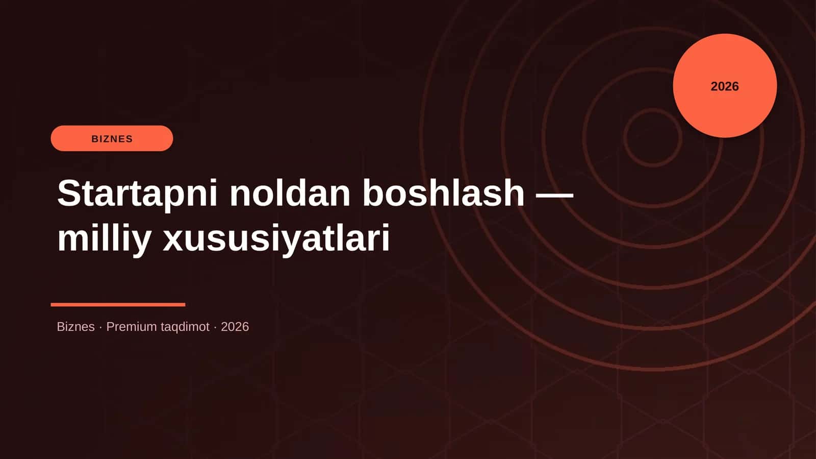 Startapni noldan boshlash — milliy xususiyatlari