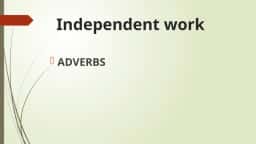 ADVERBS