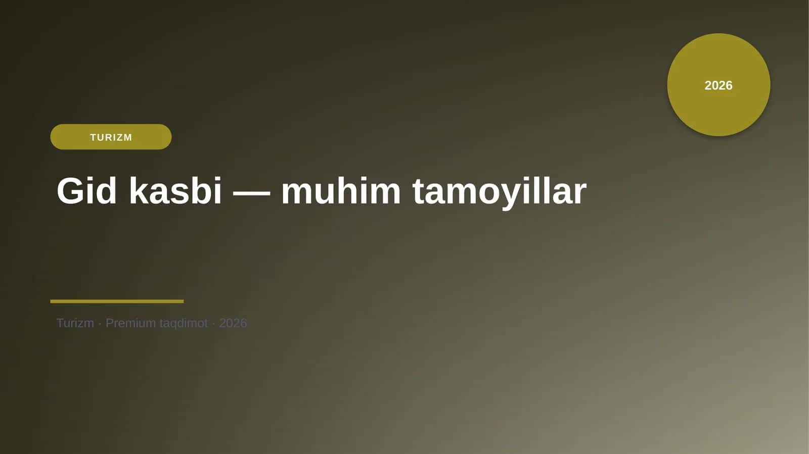 Gid kasbi — muhim tamoyillar