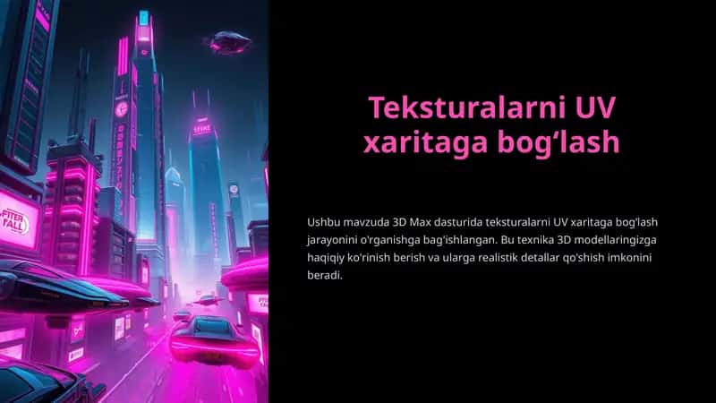 Teksturalarni UV xaritaga bog‘lash