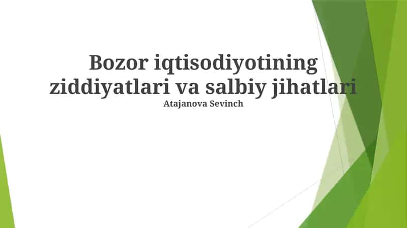 Bozor iqtisodiyotining ziddiyatlari va salbiy jihatlari