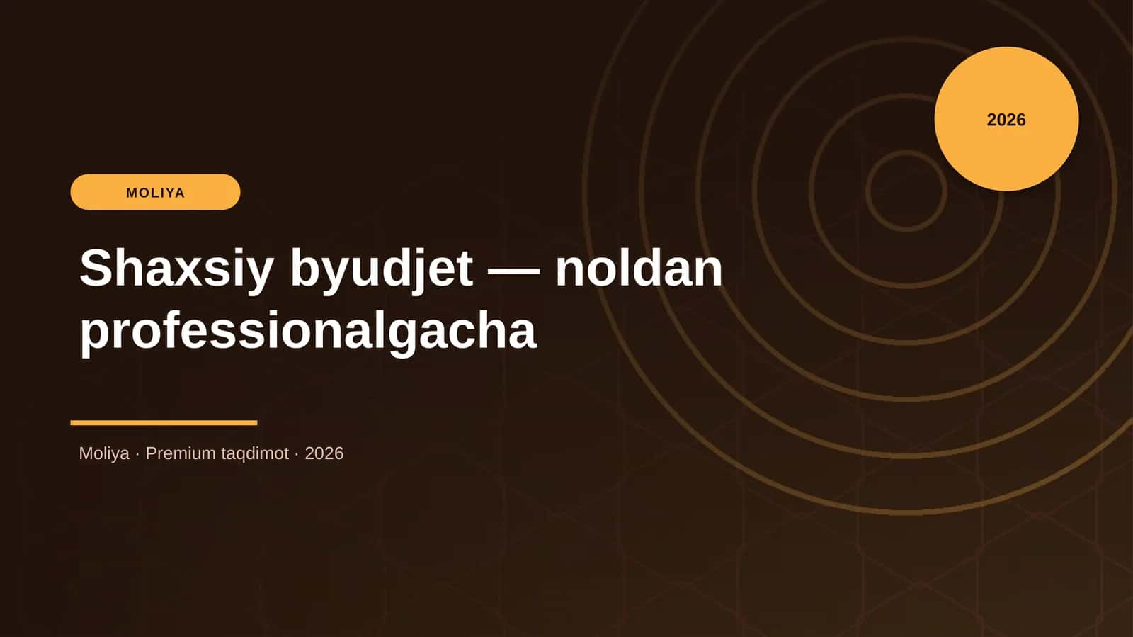 Shaxsiy byudjet — noldan professionalgacha