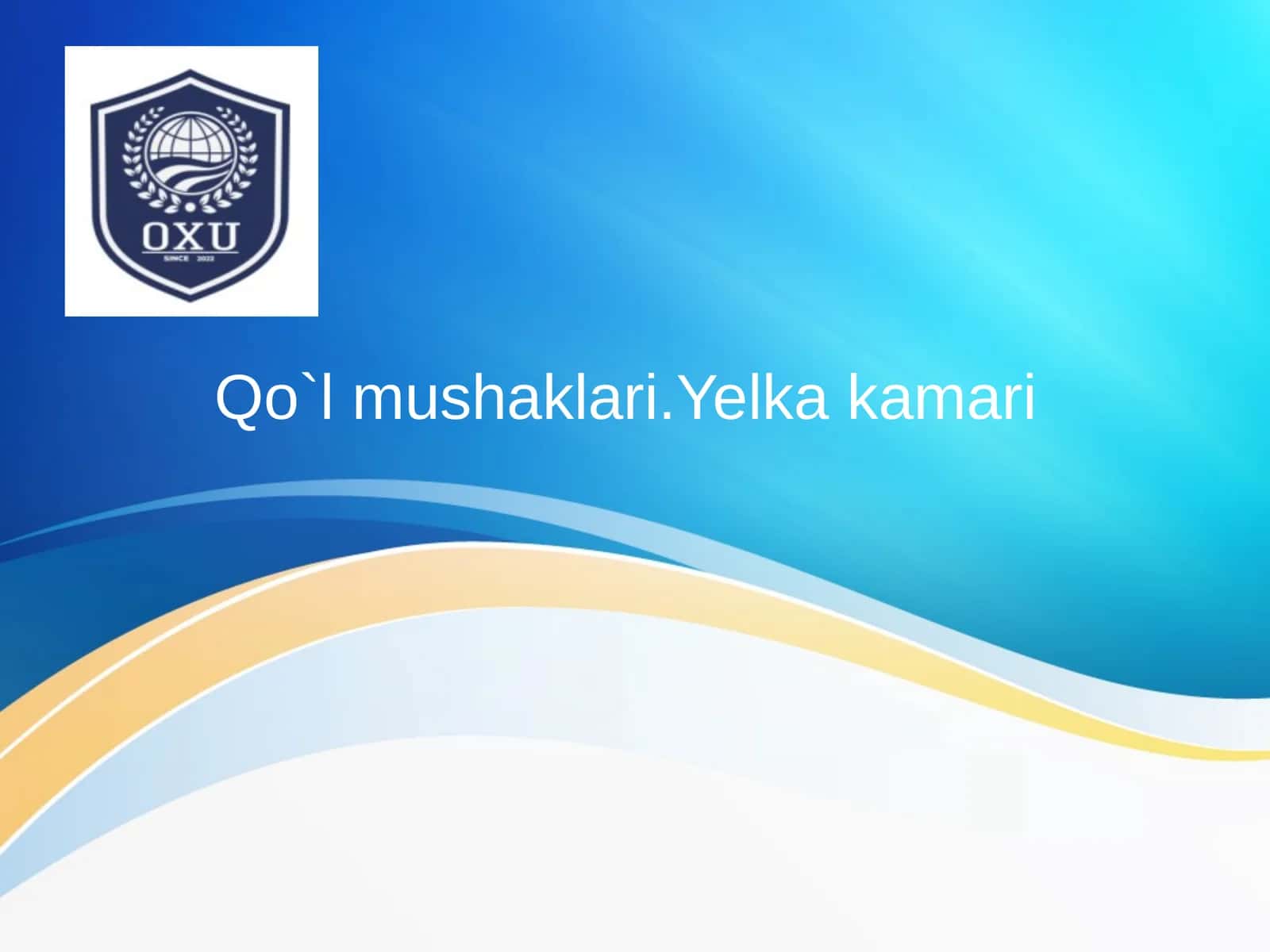 Qo`l mushaklari.Yelka kamari