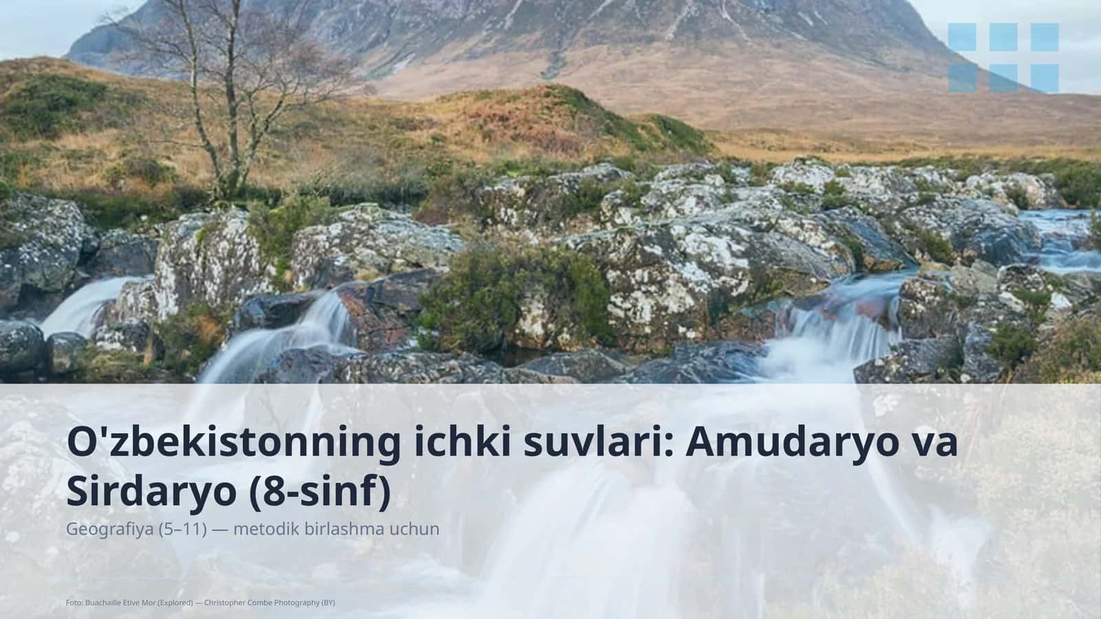 O'zbekistonning ichki suvlari: Amudaryo va Sirdaryo (8-sinf)