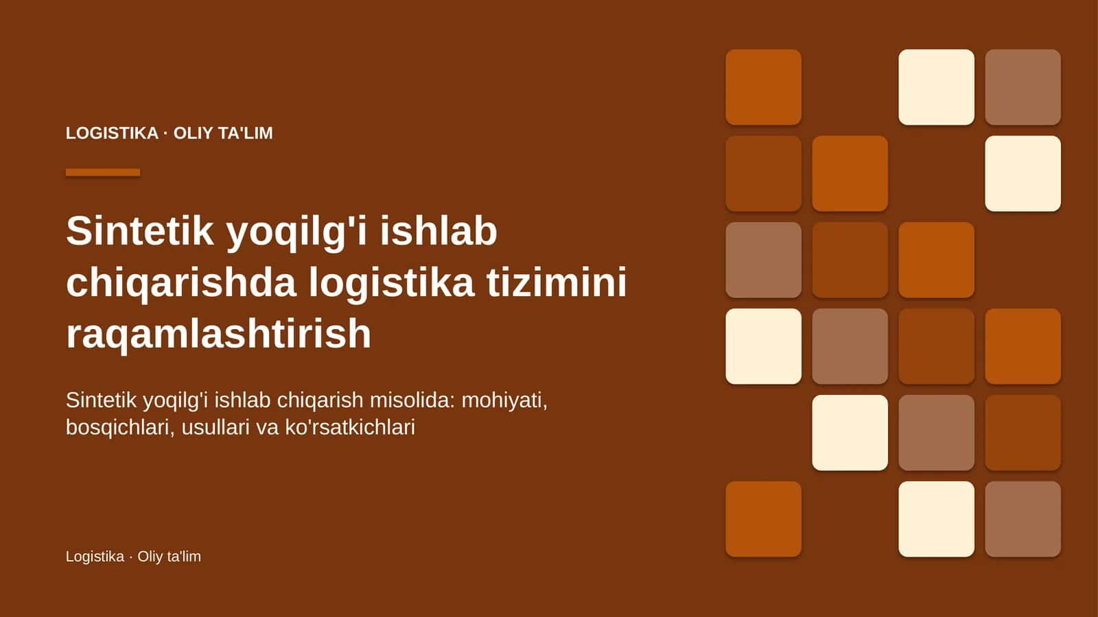 sintetik yoqilg'i ishlab chiqarishda logistika tizimini raqamlashtirish 6931