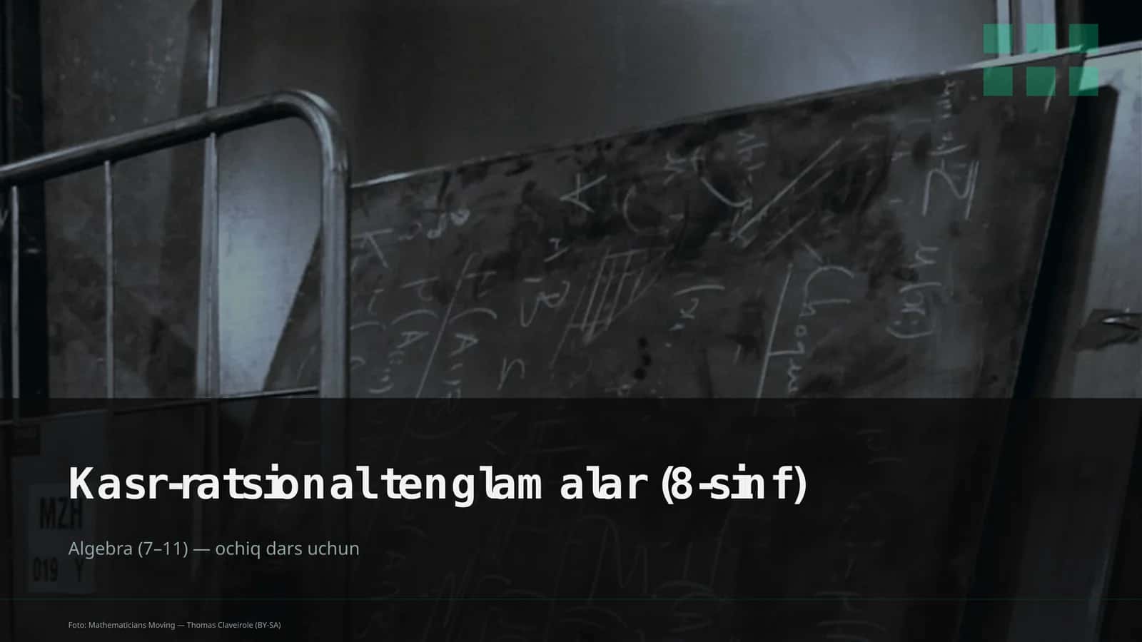 Kasr-ratsional tenglamalar (8-sinf)