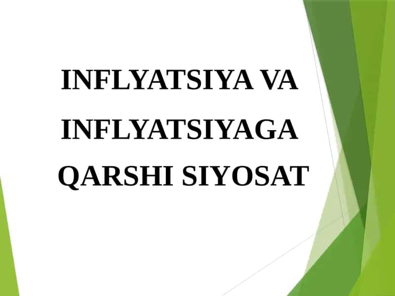 Inflatsiya va deflatsiya