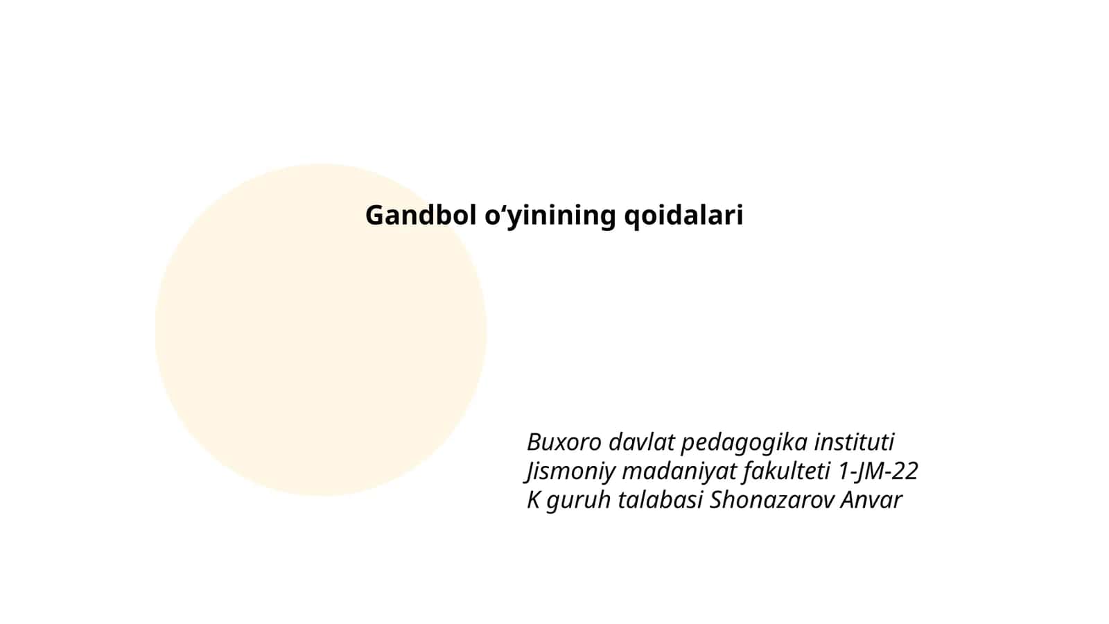 Gandbol o‘yinining qoidalari