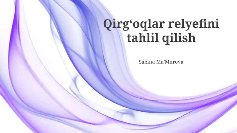Qirgʻoqlar relyefini tahlil qilish