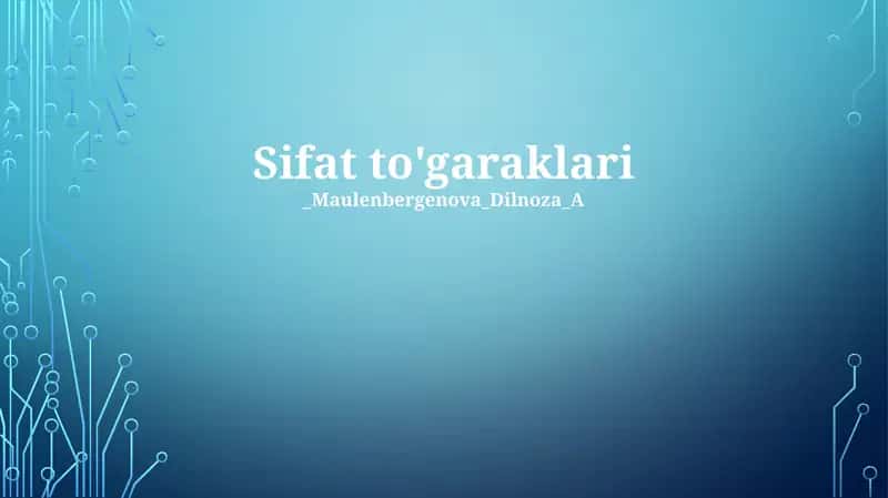 Sifat to'garaklari