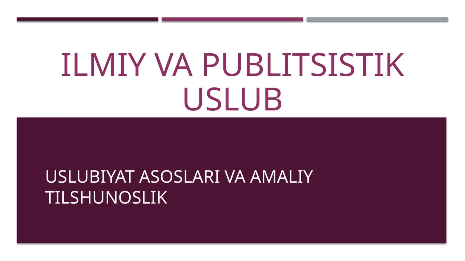 Ilmiy va publitsistik uslub