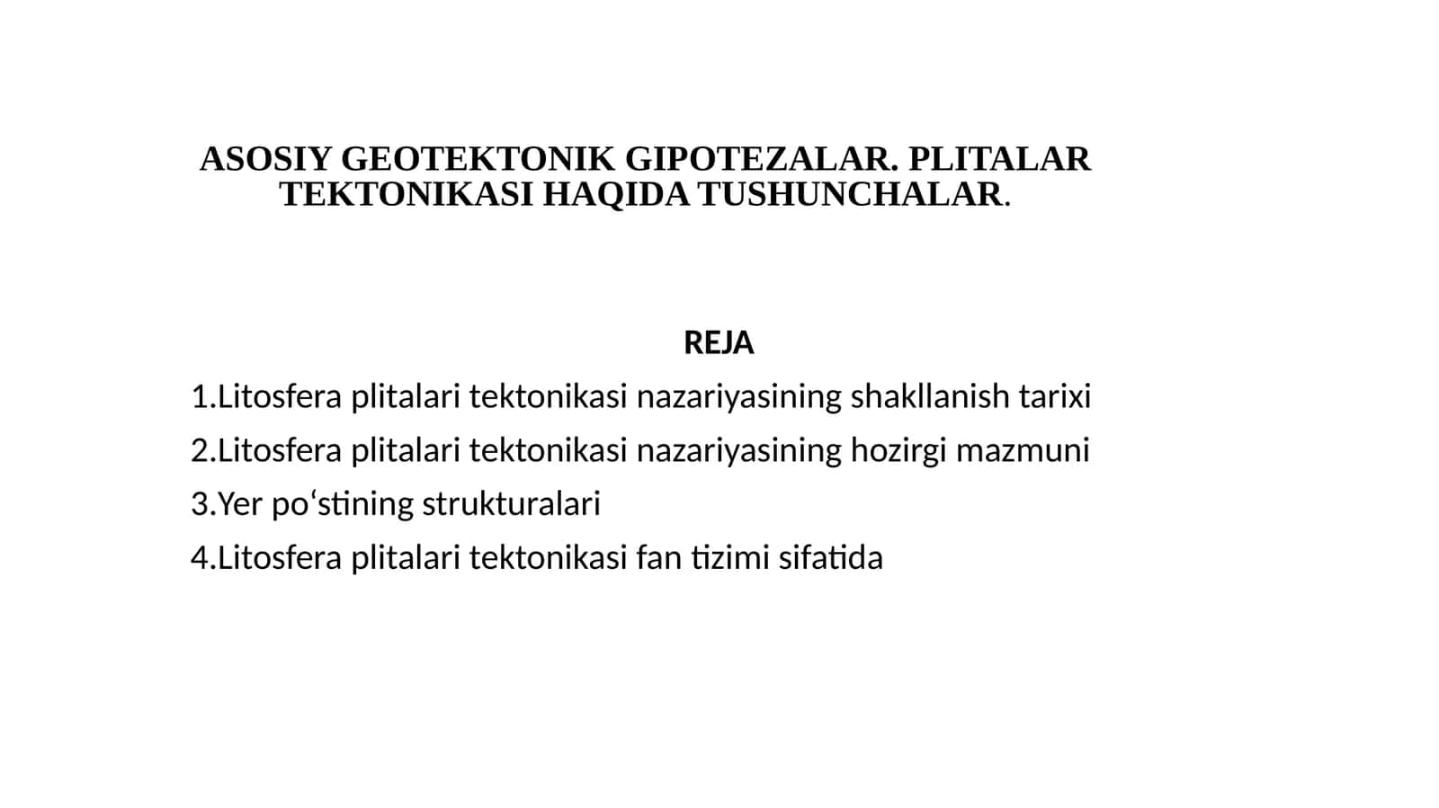 Litosfera plitalari tektonikasi
