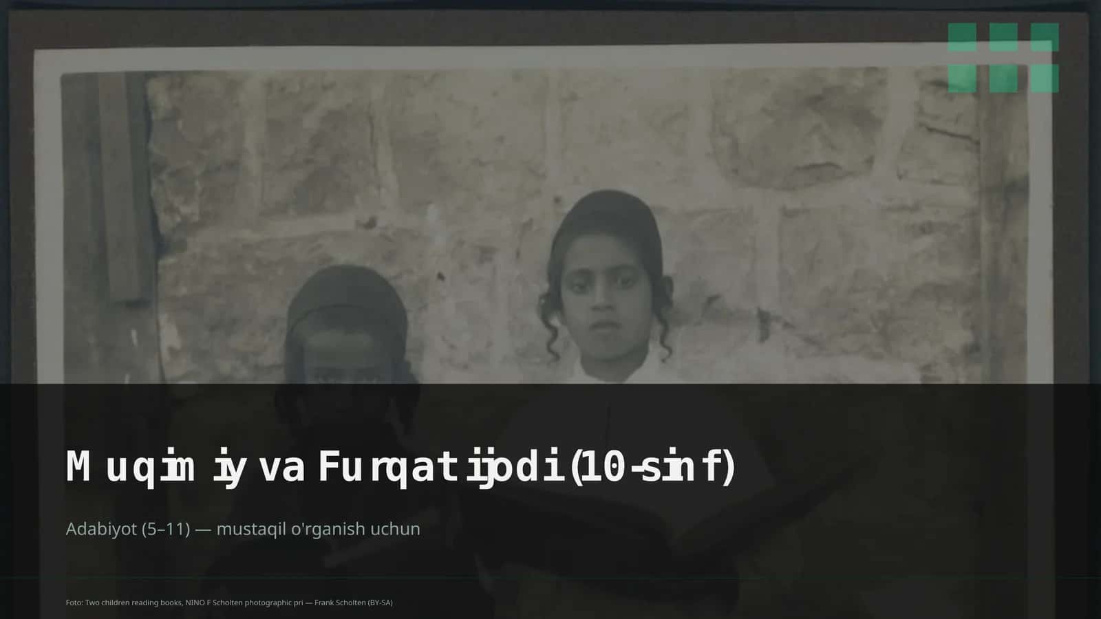 Muqimiy va Furqat ijodi (10-sinf)