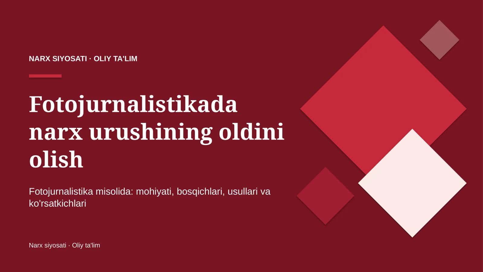 Fotojurnalistikada narx urushining oldini olish