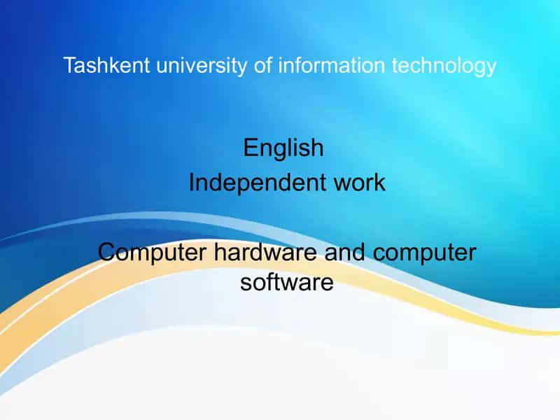 Taqdimot Hardware haqida ingliz tilda