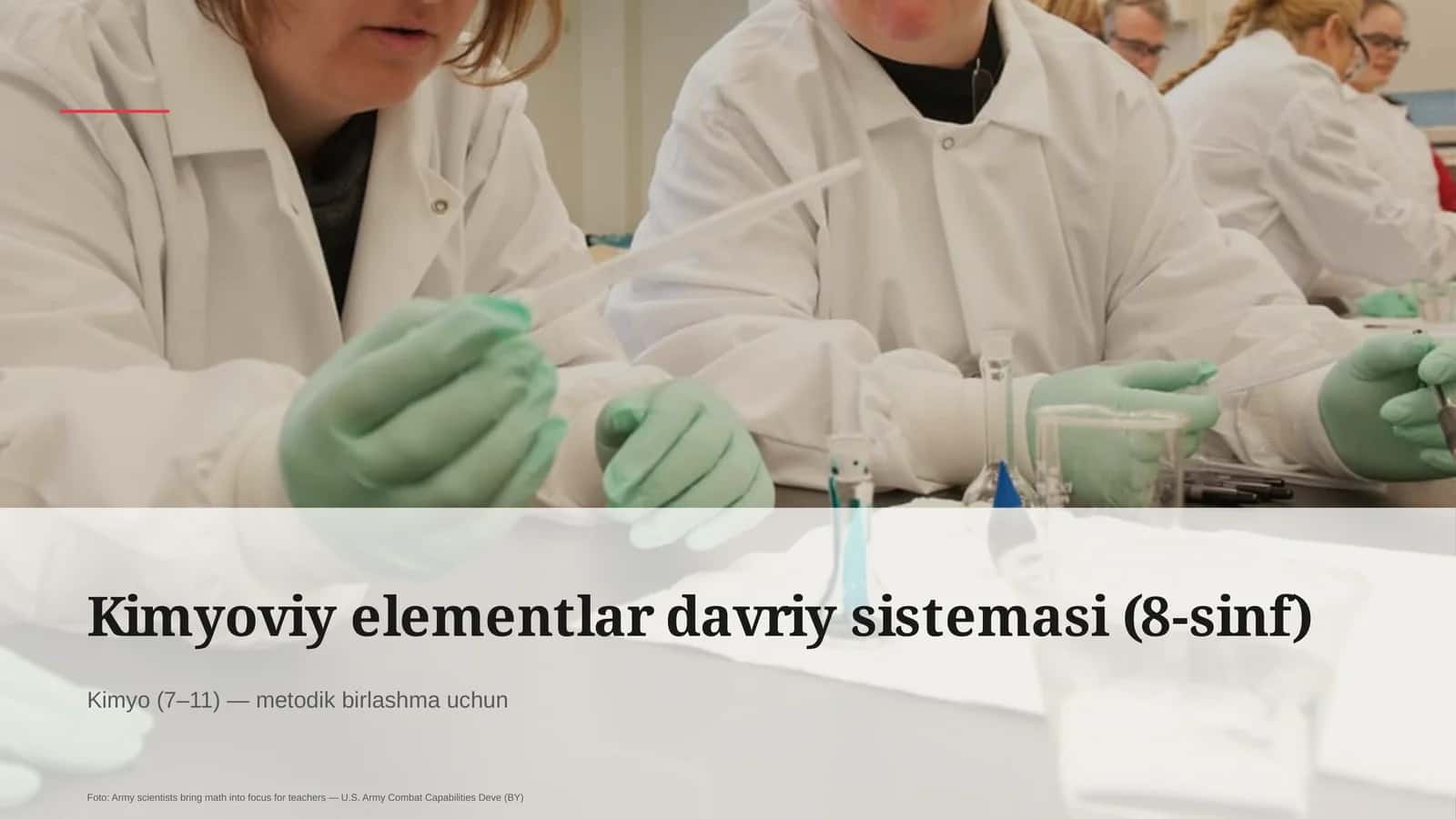 Kimyoviy elementlar davriy sistemasi (8-sinf)