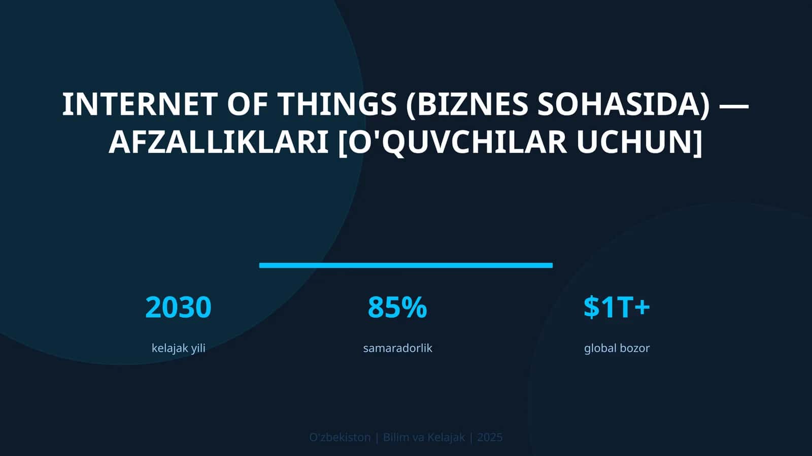INTERNET OF THINGS (BIZNES SOHASIDA) — AFZALLIKLARI [O'QUVCHILAR UCHUN]