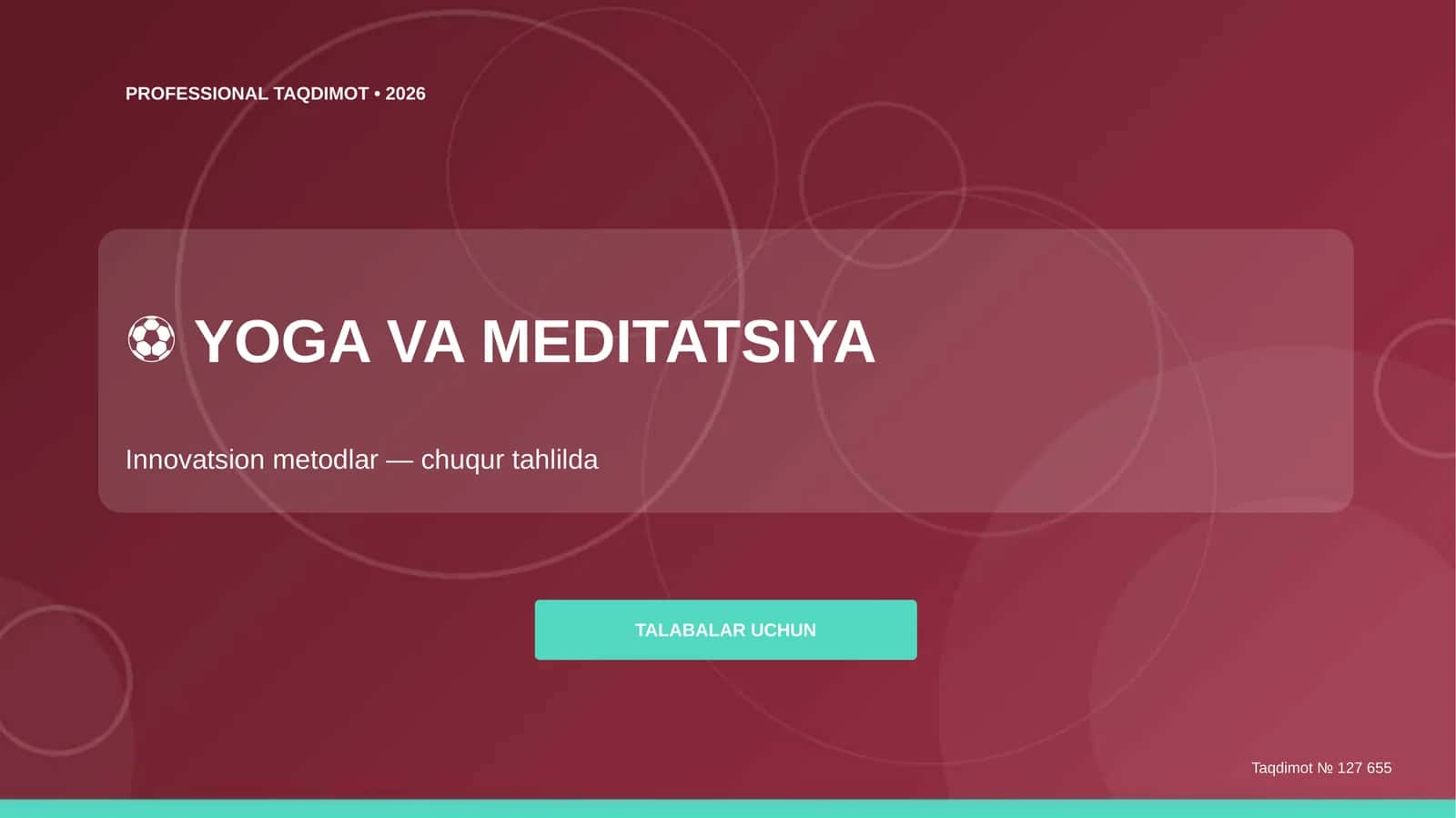 Yoga va meditatsiya: innovatsion metodlar (chuqur tahlilda)