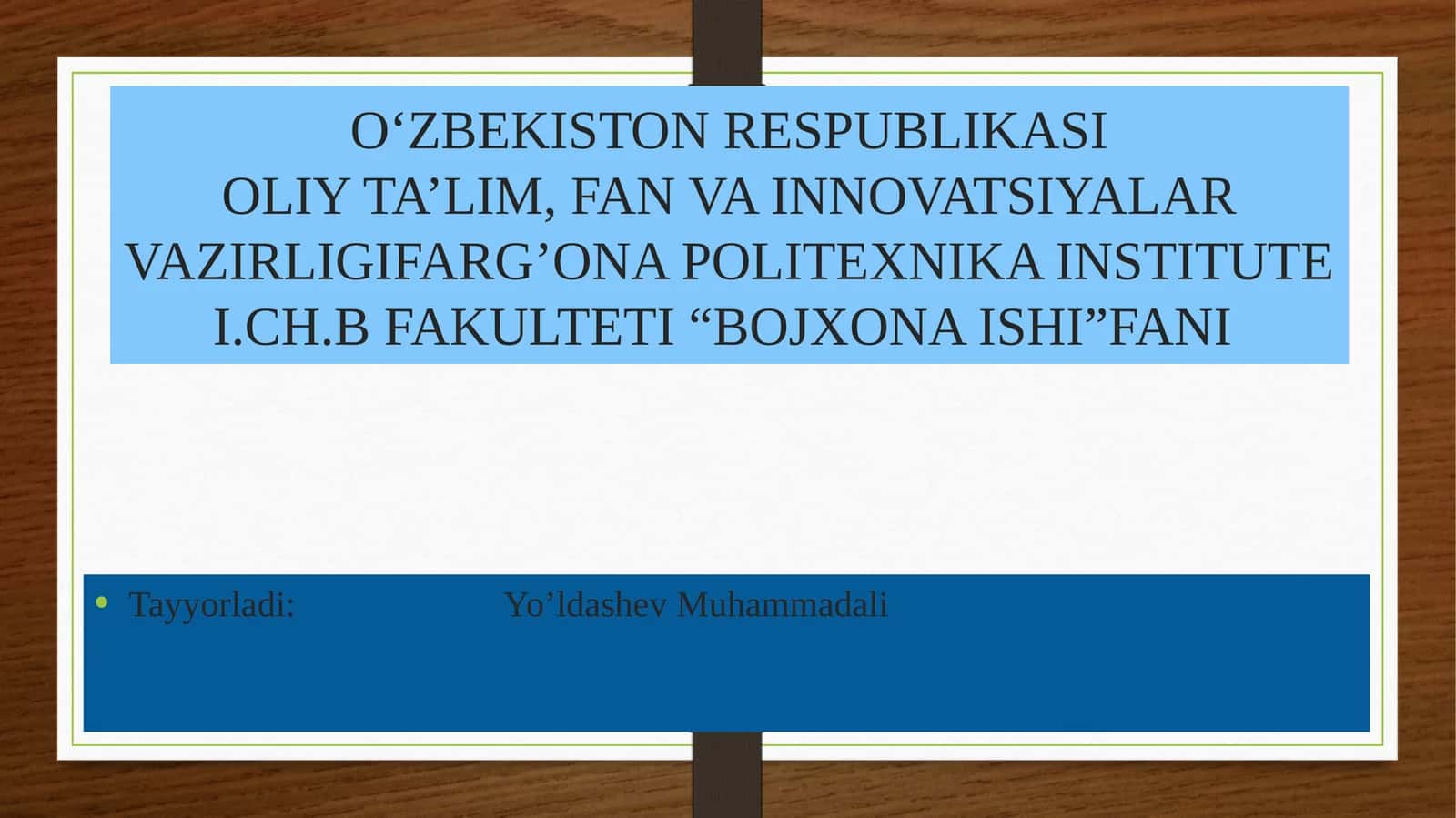 BOJXONA ISHI
