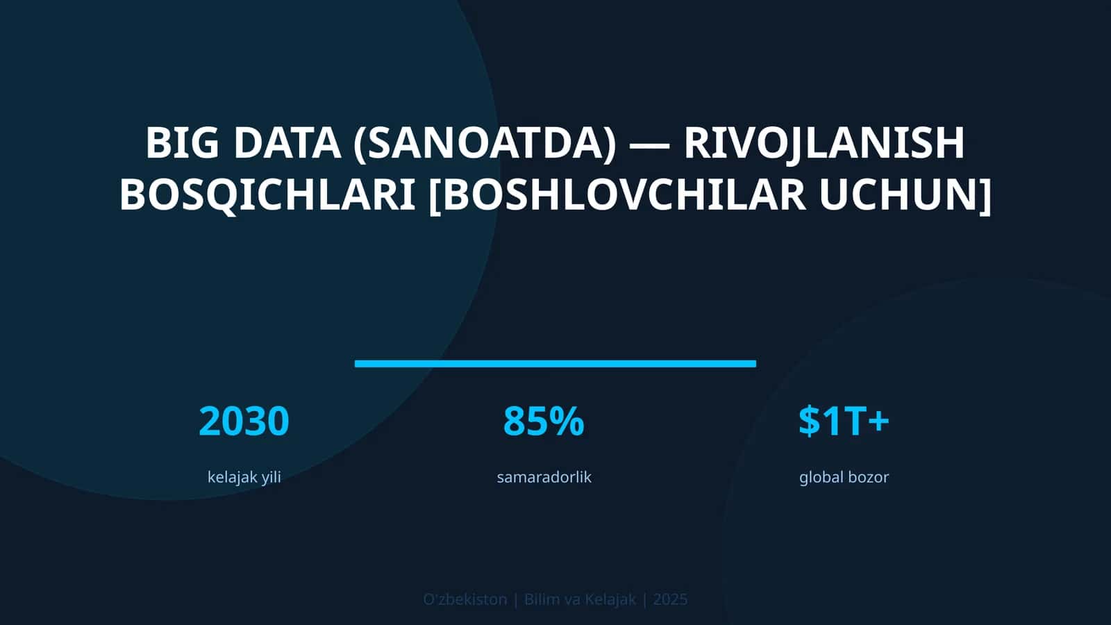 Big Data (Sanoatda) — RIVOJLANISH BOSQICHLARI [BOSHLOVCHILAR UCHUN]