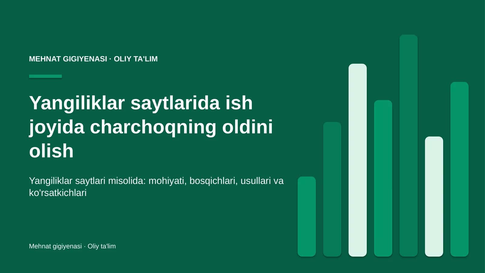 Yangiliklar saytlarida ish joyida charchoqning oldini olish