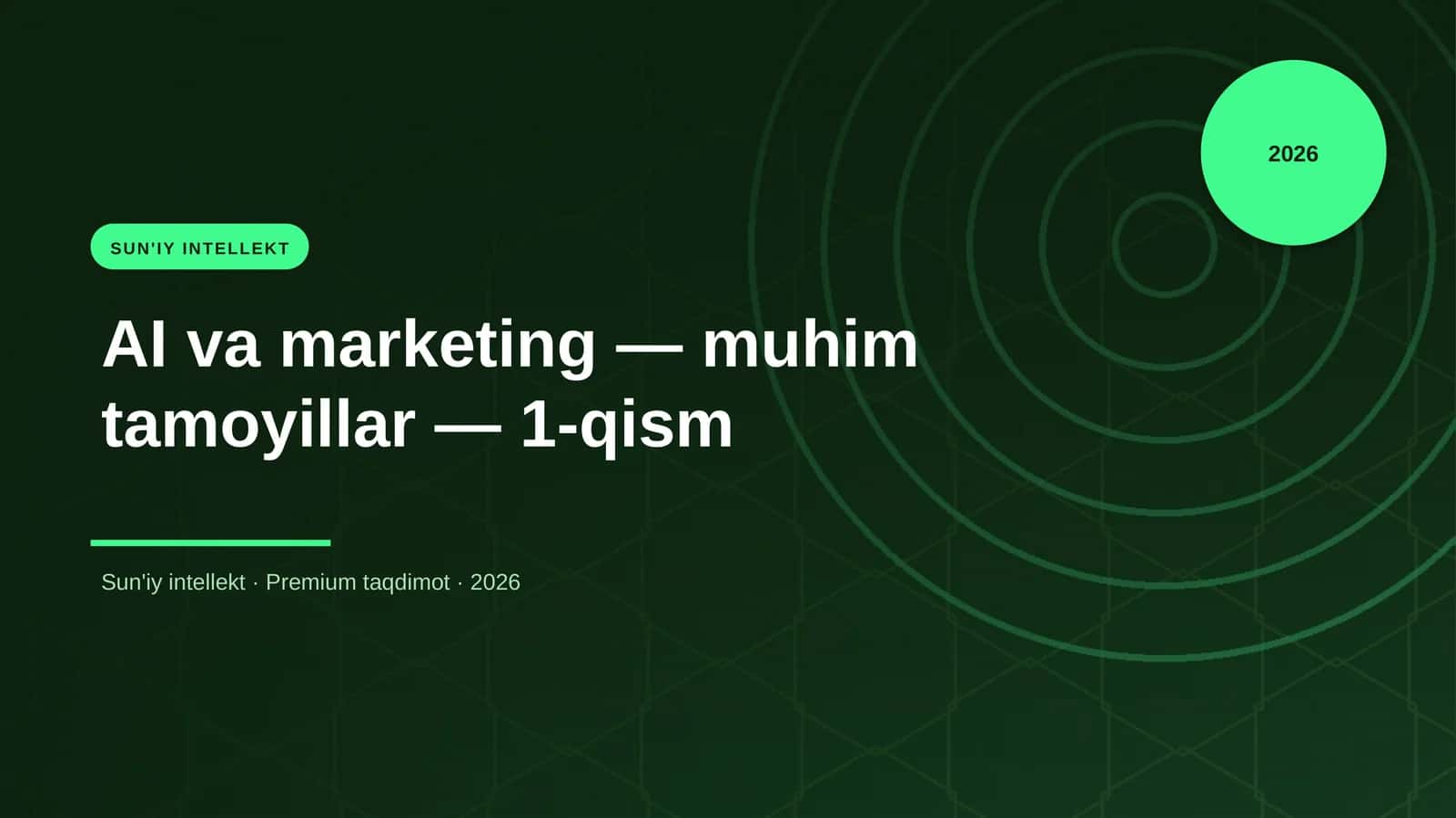AI va marketing — muhim tamoyillar — 1-qism