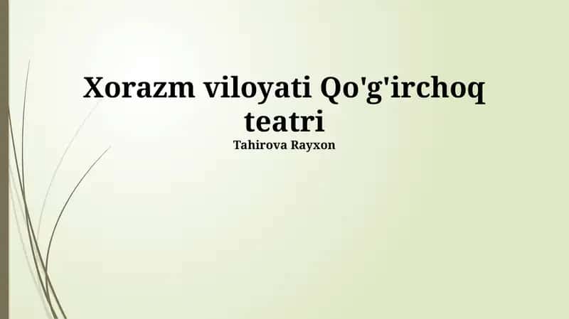 Xorazm Viloyati Qo'g'irchoq Teatri