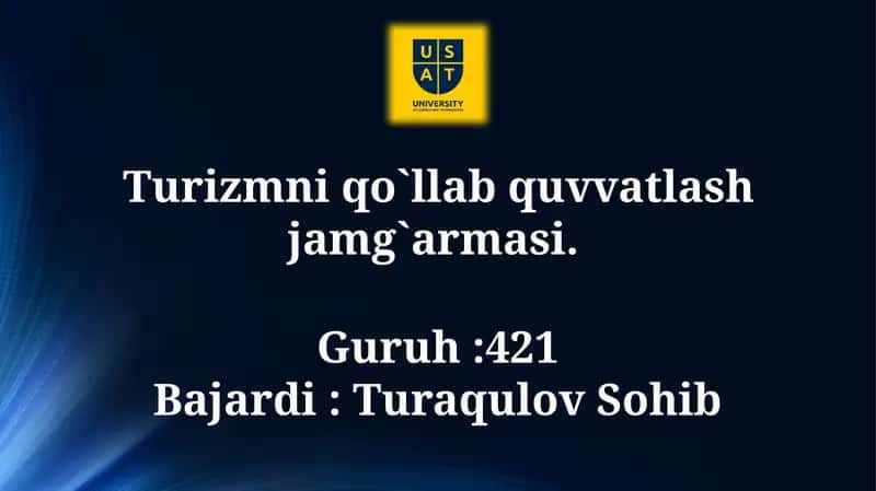 Turizmni qo`llab-quvvatlash jamg`armasi
