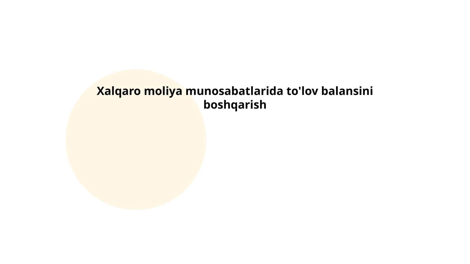 To'lov balansini boshqarish