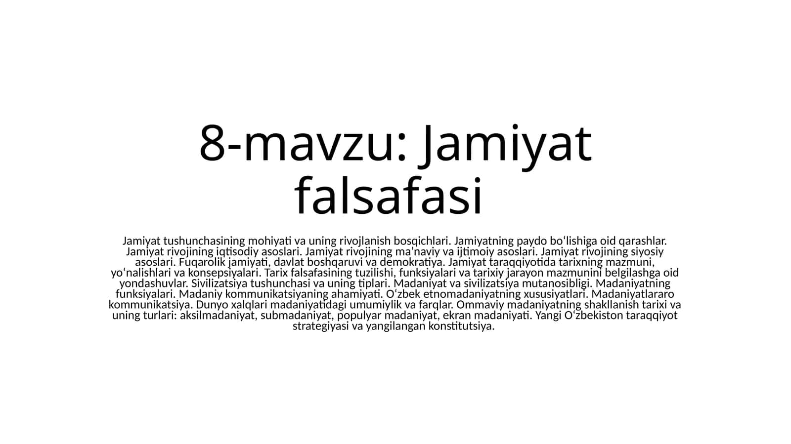 Jamiyat falsafasi