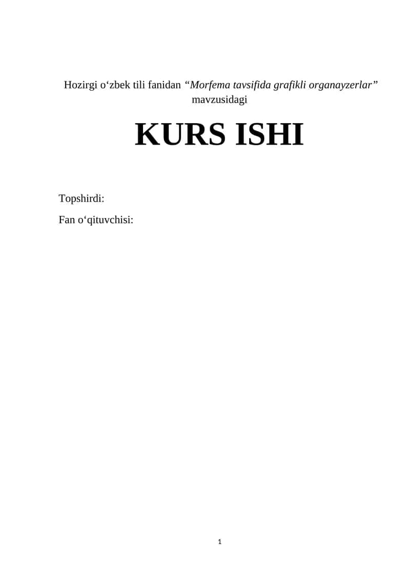 Morfema tavsifida grafikli organayzerlar