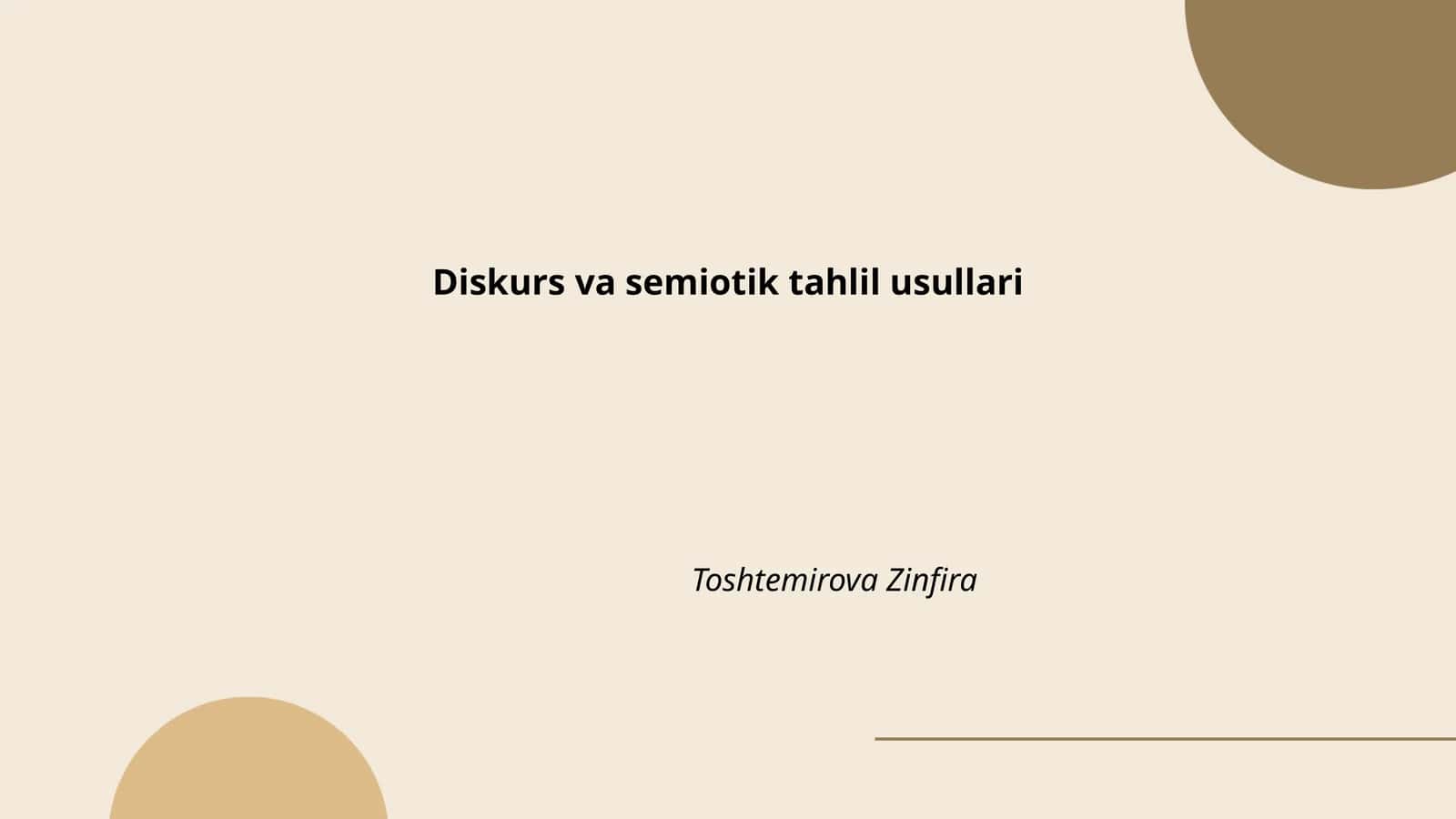 Diskurs va semiotik tahlil usullari