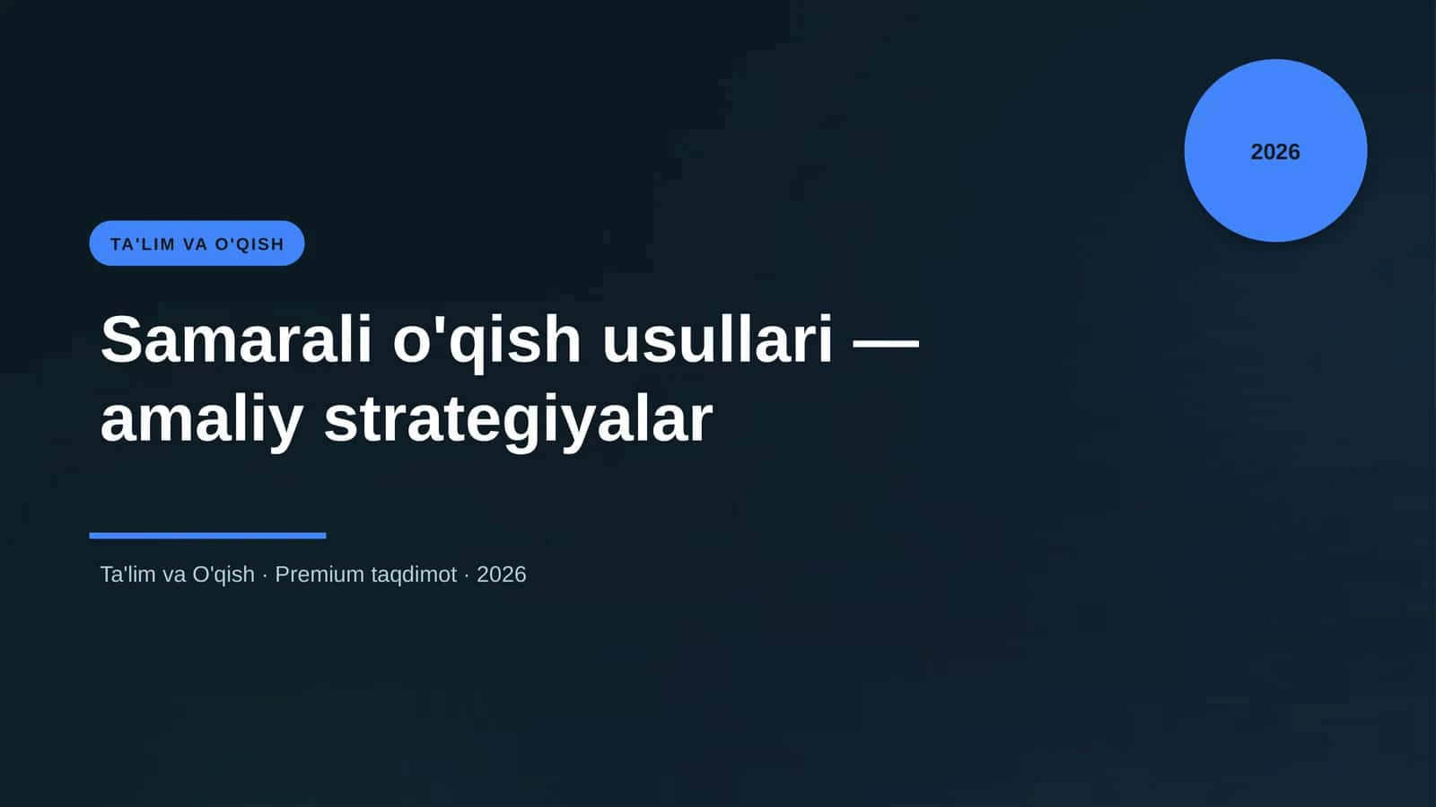 Samarali o'qish usullari — amaliy strategiyalar