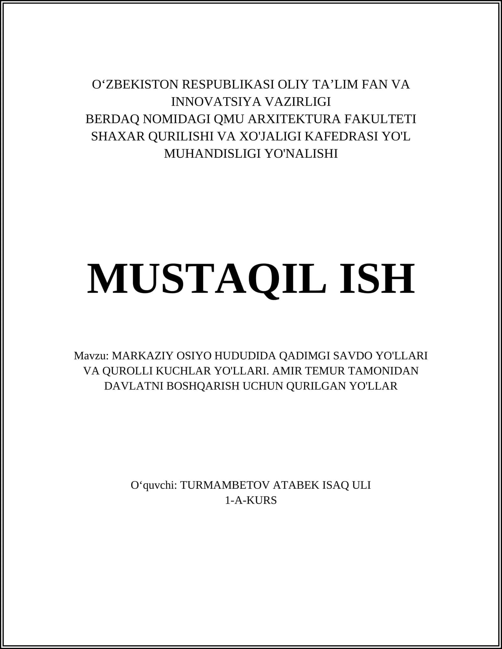 Markaziy Osiyoda Qadimgi Ipak Yo‘li