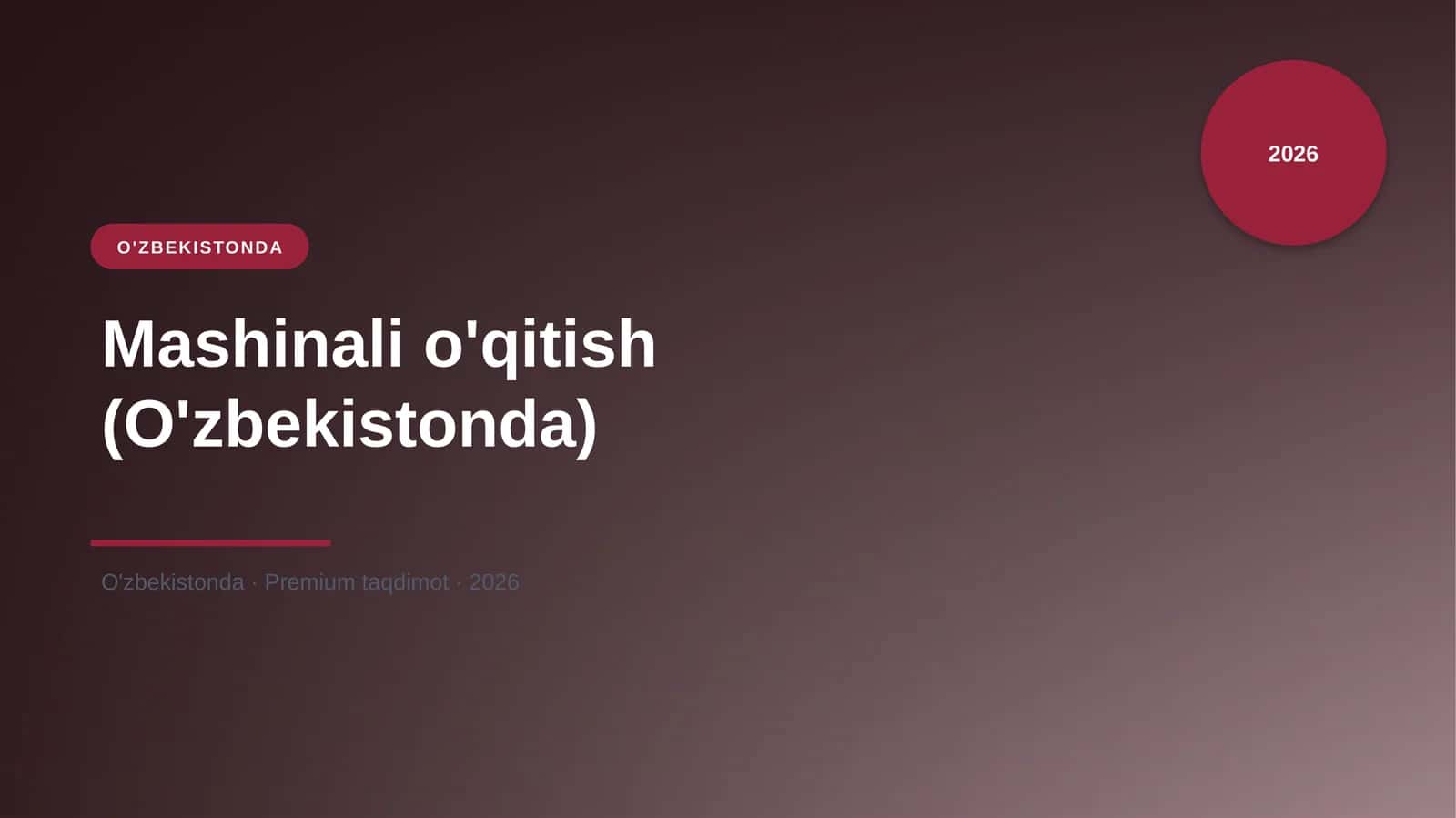 Mashinali o'qitish (O'zbekistonda)