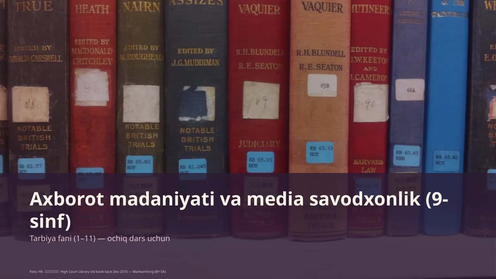 Axborot madaniyati va media savodxonlik (9-sinf)
