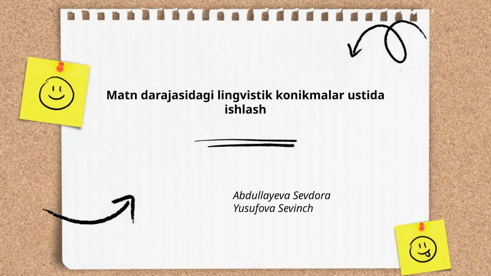Matn darajasidagi lingvistik konikmalar ustida ishlash