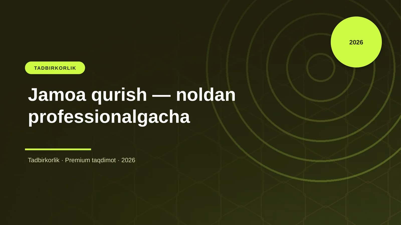Jamoa qurish — noldan professionalgacha
