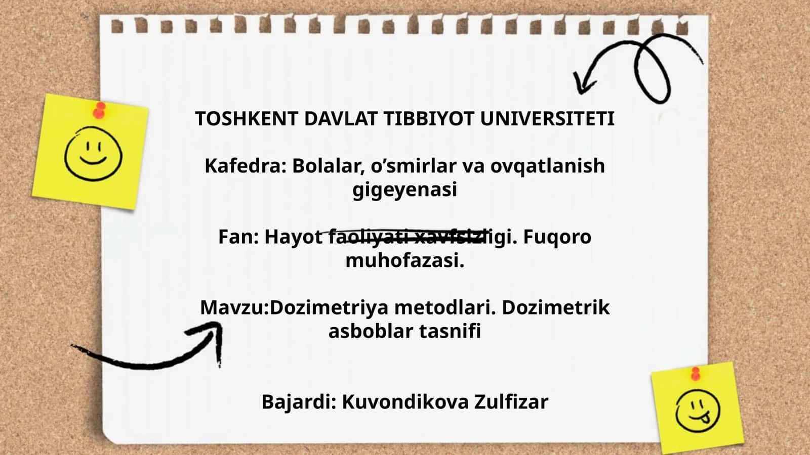 Dozimetriya metodlari. Dozimetrik asboblar tasnifi