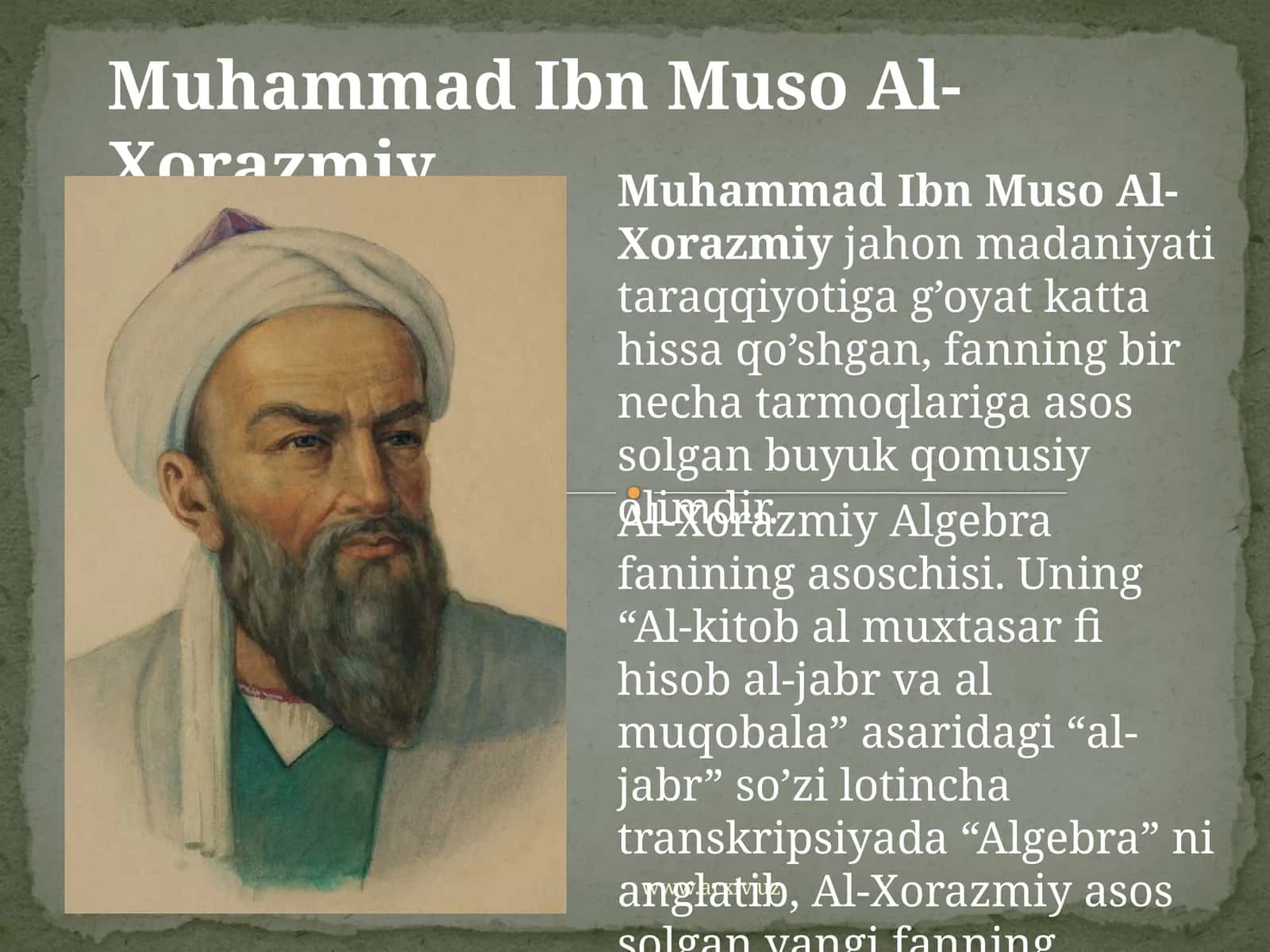 Muhammad Ibn Muso Al-Xorazmiy