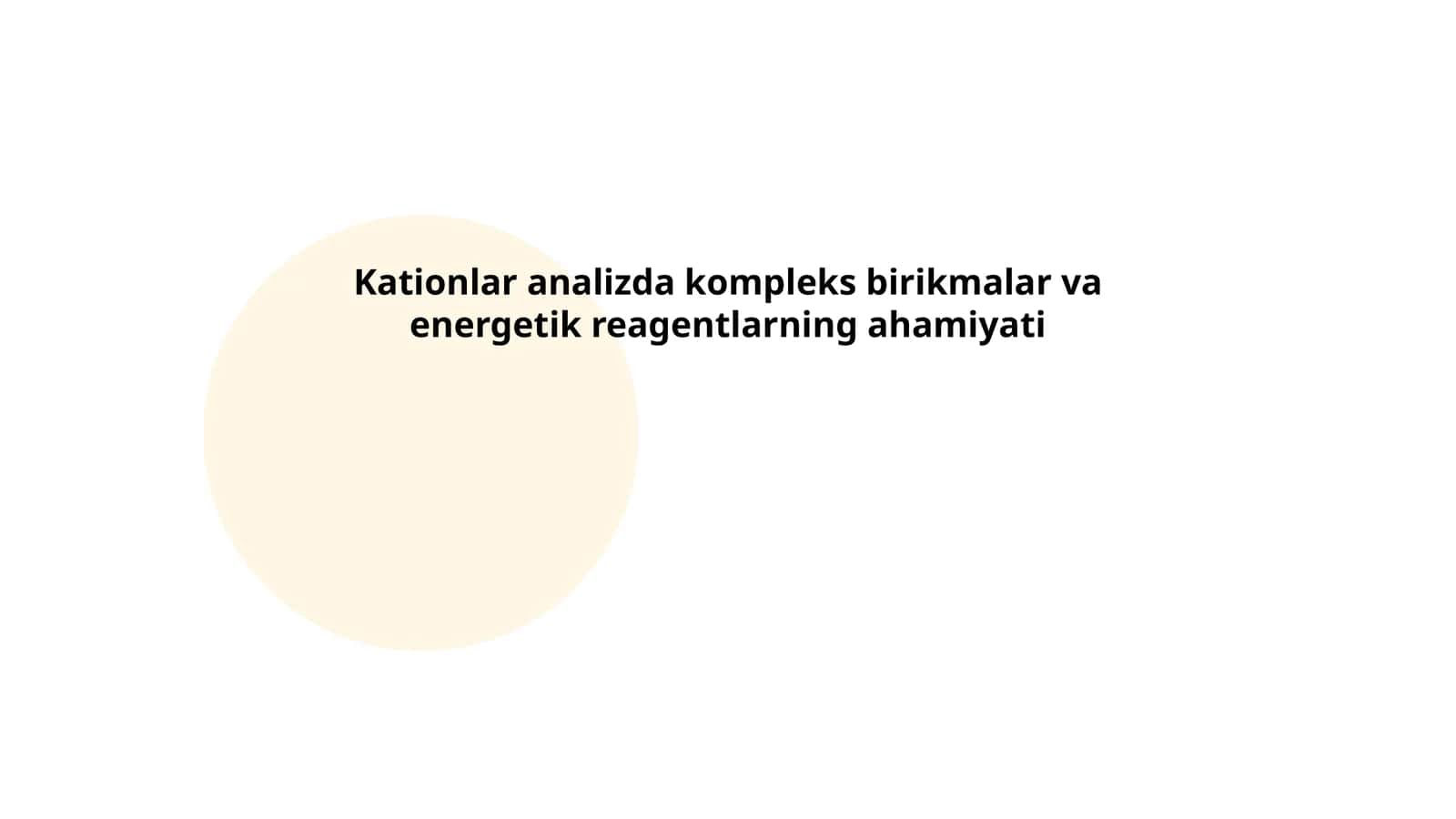 Kationlar analizda kompleks birikmalar va energetik reagentlarning ahamiyati