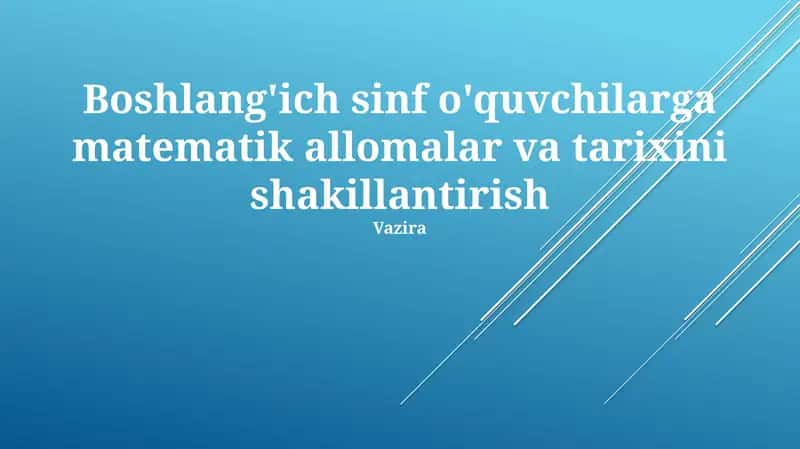Matematika va Tarix Darslari