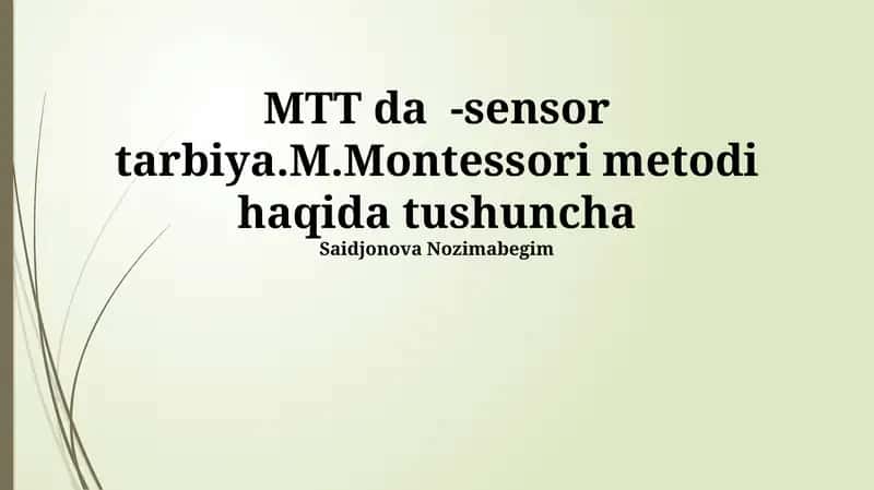 MTT sensorli mashg'ulotlar