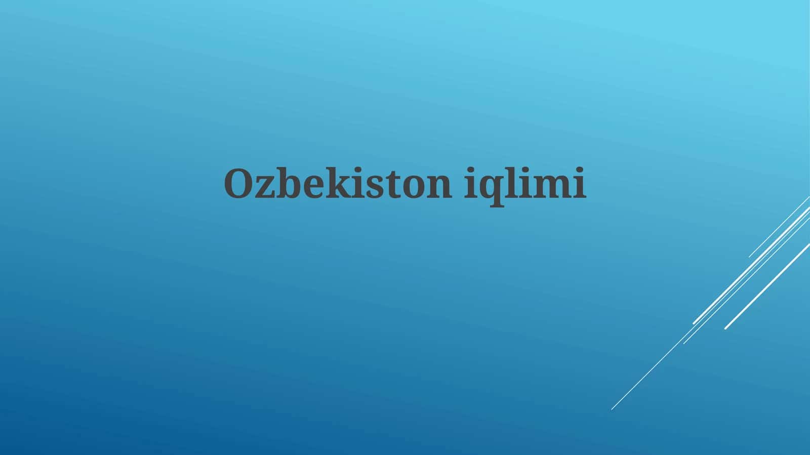 Ozbekistoniqlimi