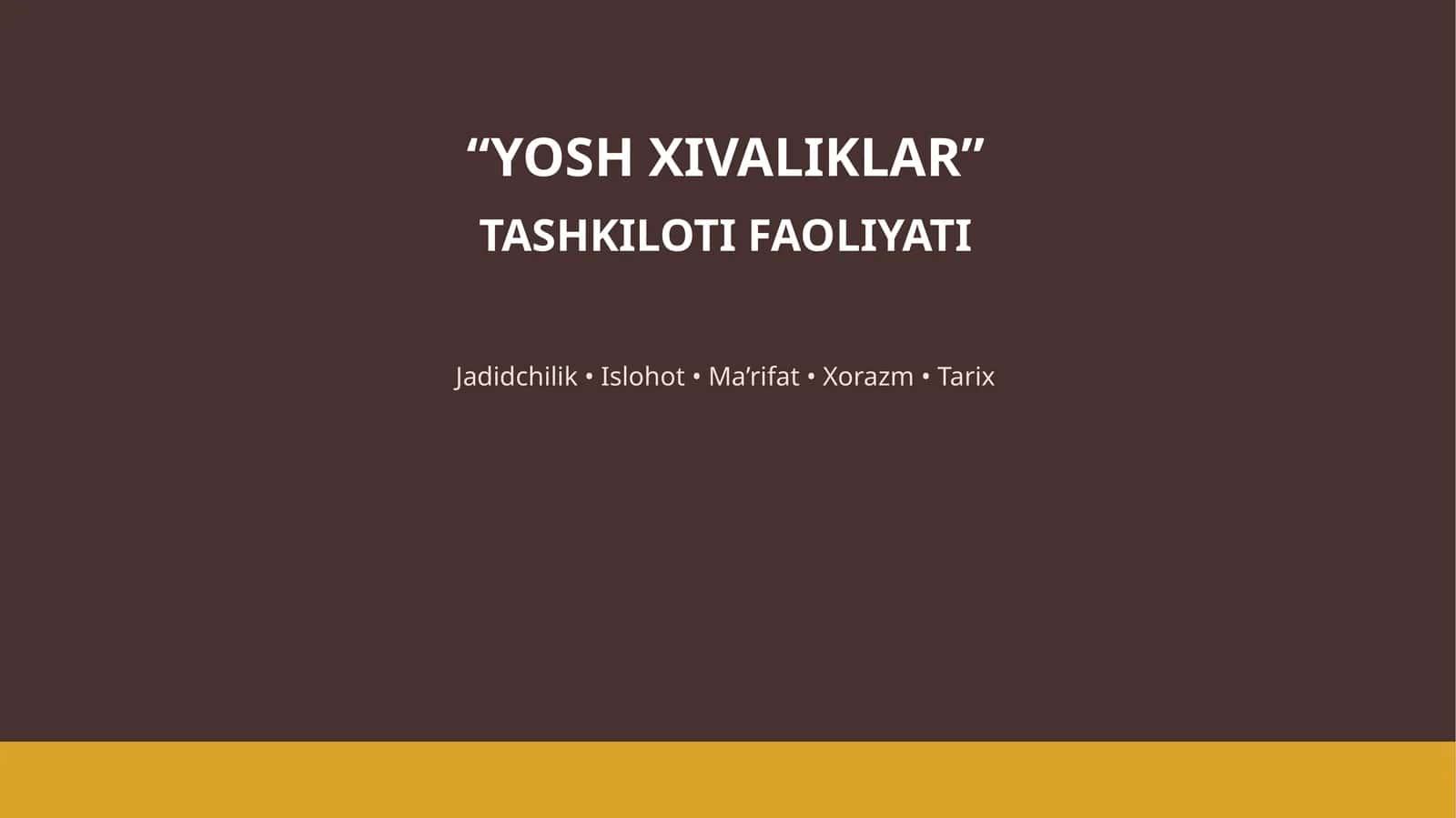 YOSH XIVALIKLAR