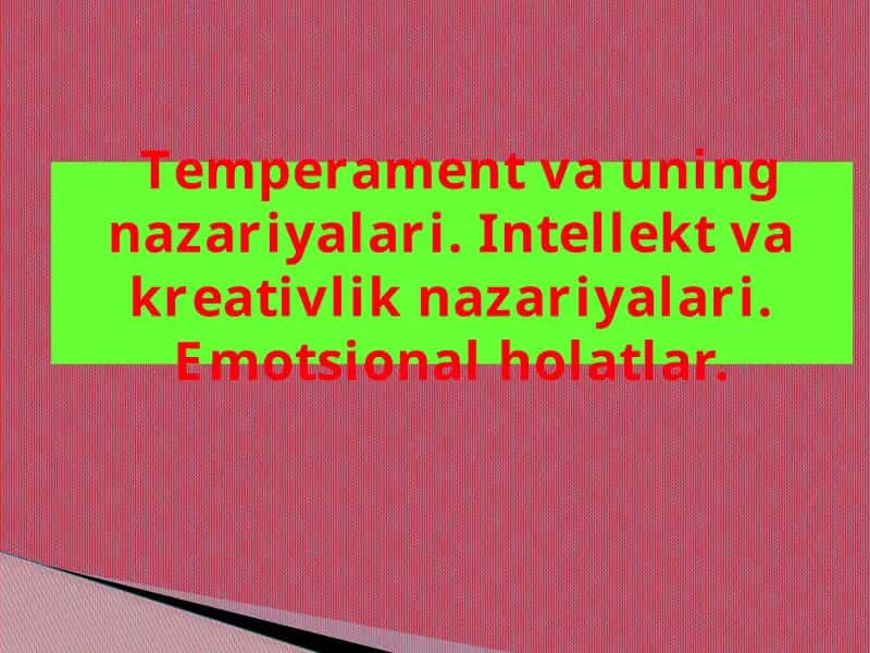 Temperament va uning nazariyalari