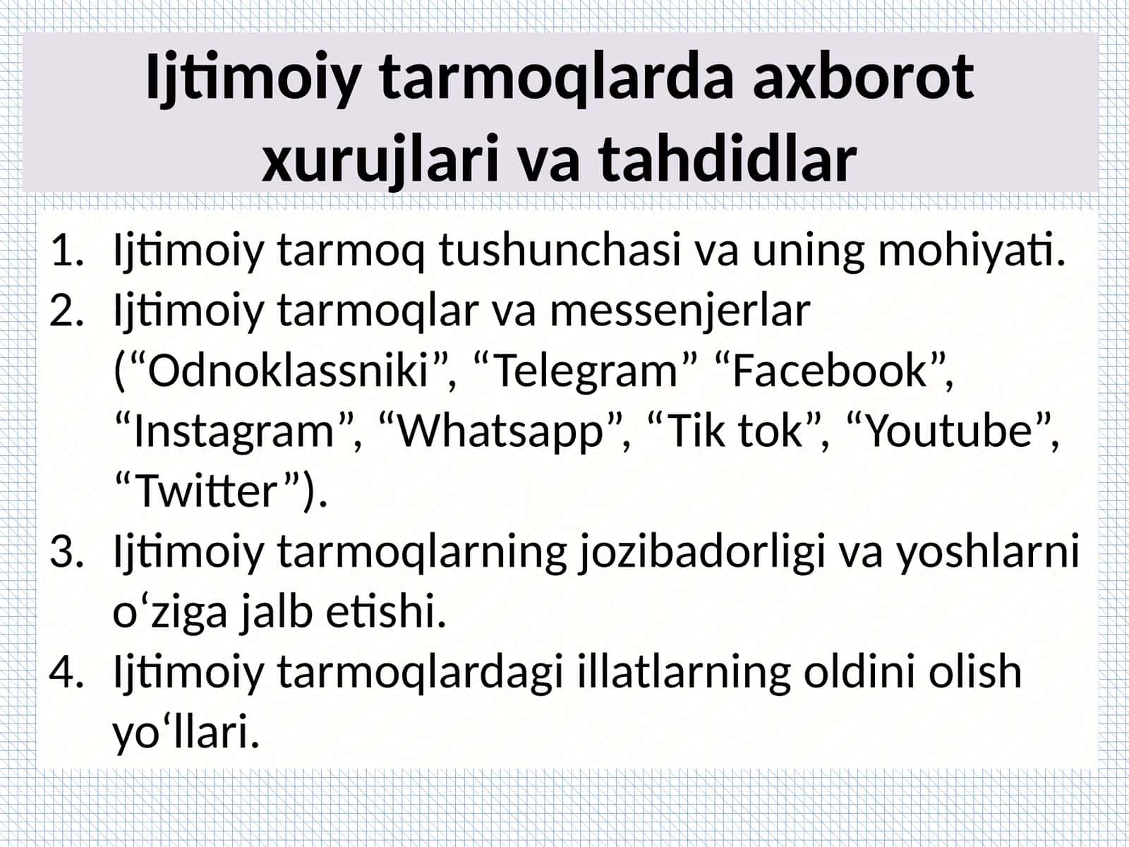 Ijtimoiy tarmoqlarda axborot xurujlari va tahdidlar