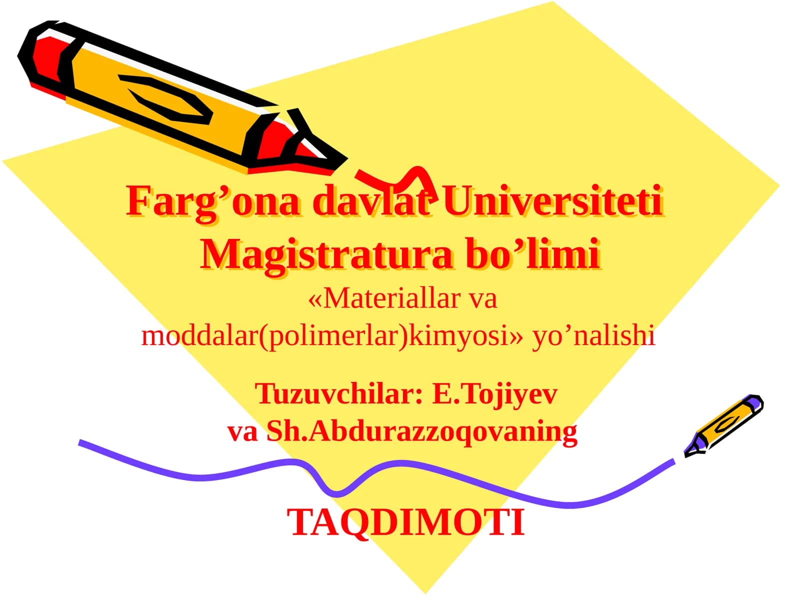 Materiallar va moddalar (polimerlar) kimyosi