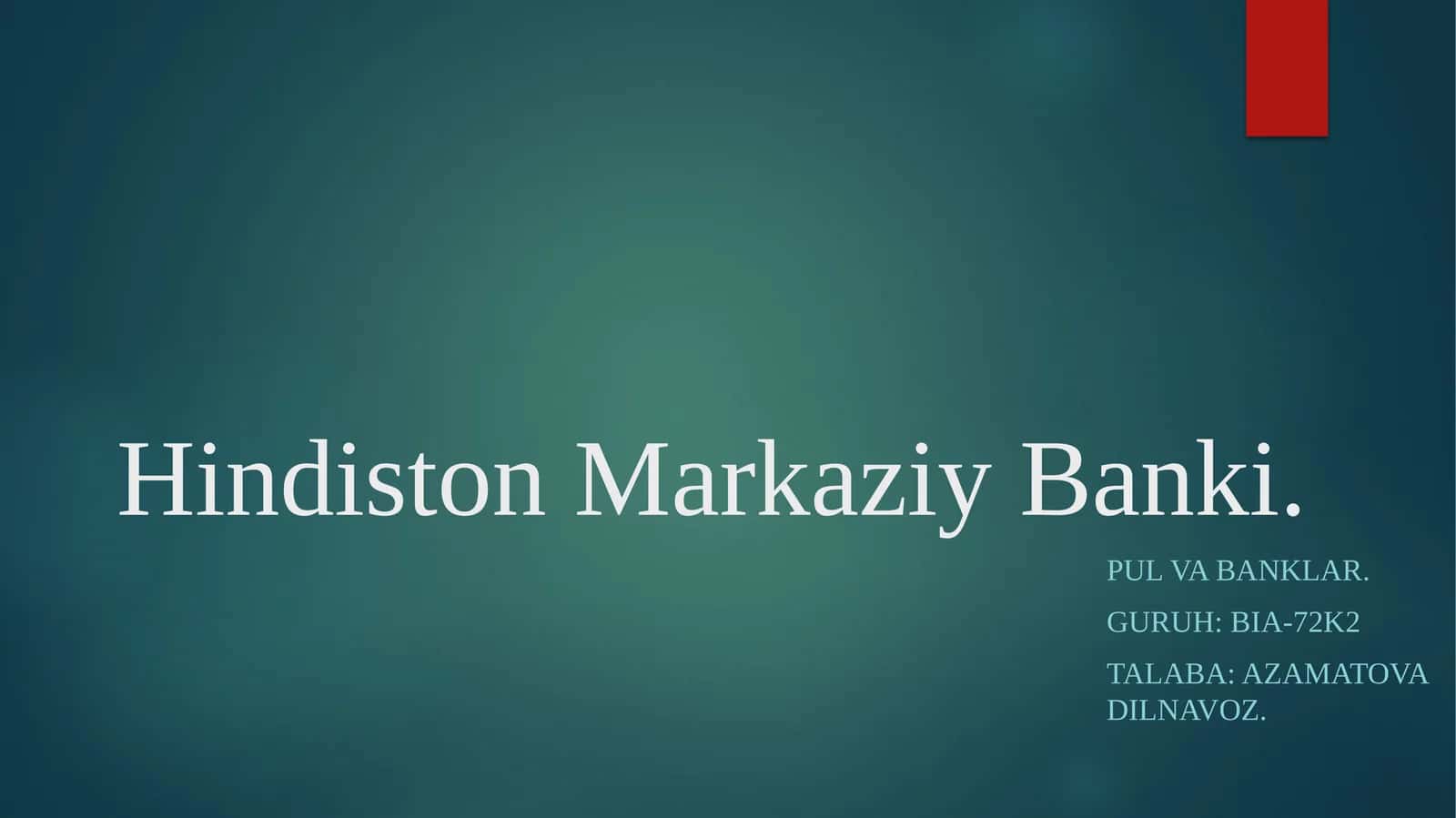 Hindiston Markaziy Banki