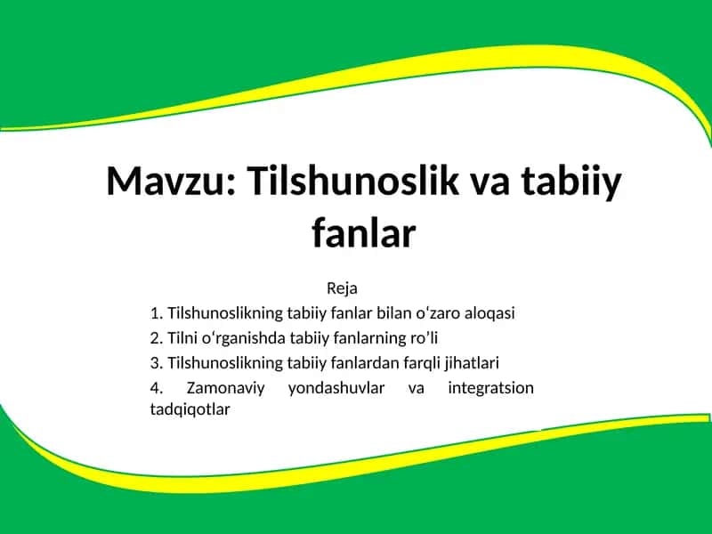 tilshunoslik va tabiiy fanlar